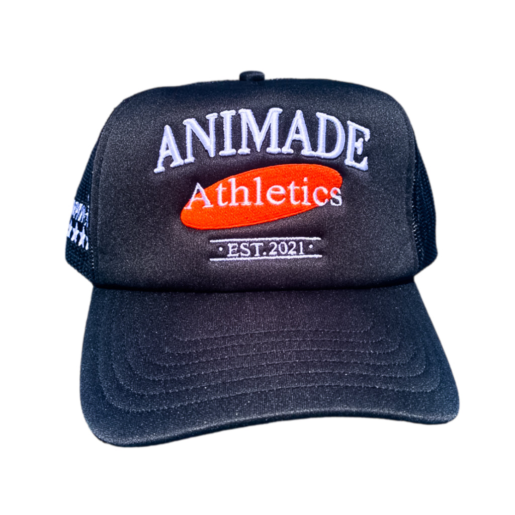 Animadde Athletics Logo Trucker Hat - Black/Orange – Animade